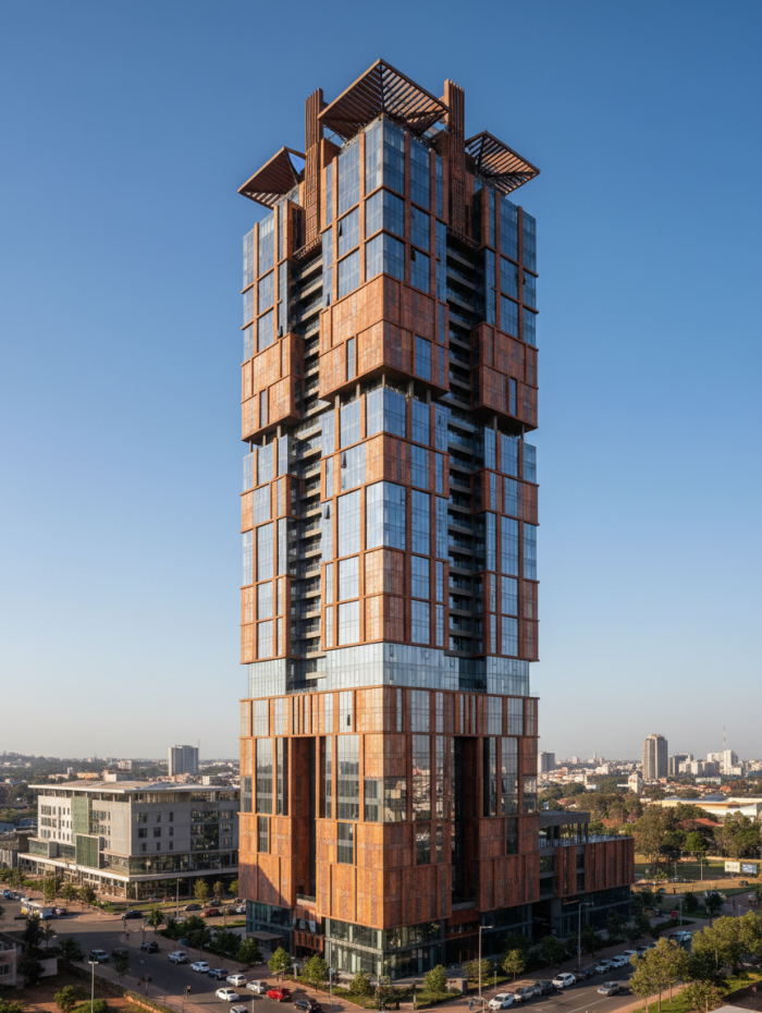 Firefly_Gemini Flash_a african high rise building image 80633