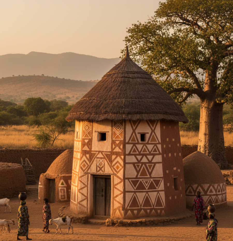 Firefly_a african building image 80633